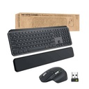 Logitech MX Keys S Wireless and Bluetooth Keyboard + Palmrest and Mouse Rechargeable Combo – - Image 1