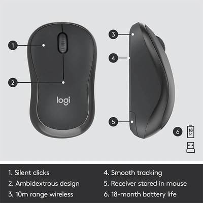 Logitech MK295 Silent Wireless Keyboard & Mouse Combo - Image 1