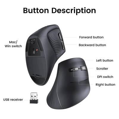 UGREEN Multi-Mode Vertical Mouse – MU008 - Image 2