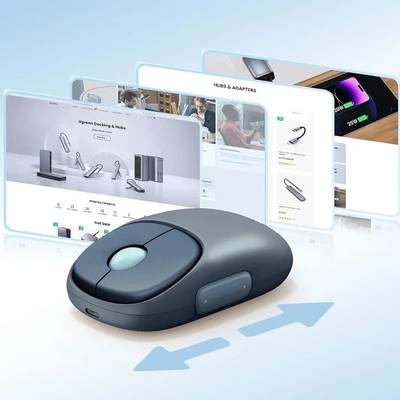 UGREEN FUN+ Wireless & Bluetooth Rechargeable Mouse – Blue – MU102 - Image 3